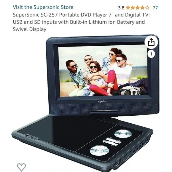 Supersonic | Other | New Supersonic 7 Portable Dvd Player Sc78dvd 